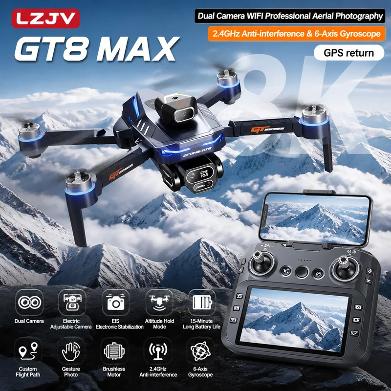 Drone Kit Professional - Drone Pieghevole GT8 Max con Doppia